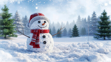 Snowman in winter wonderland