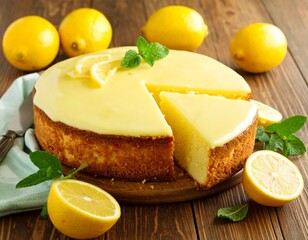 lemon cake on a plate