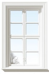 Minimal white window interior with natural daylight