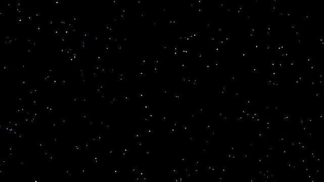 Cinematic Transition of Cyan Polygons Dissolving into Particle Dust