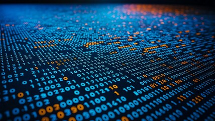 Abstract Binary Code Data Background, Big Data and Digital Technology Concept
