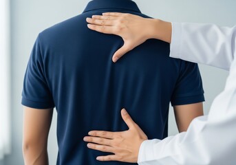 Doctor Examining Patient Back During Medical Checkup