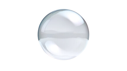 Floating translucent soap bubble isolated