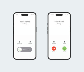 Phone call screen mockup. Vector stock illustration