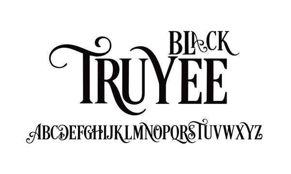 Black Truyee Artistic Alphabet Font