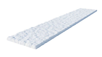 White foam mattress topper on transparent background