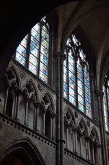 Fototapeta premium Catedral de Saint-Vincent en Saint-Malo, Ille-et-Vilaine, Bretaña, Francia. 