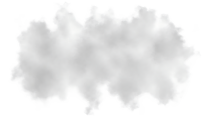 White cloud shape on transparent background isolated