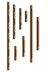 Treblinki, metal rod with thread of a screw, vertical. On isolated transparent background.