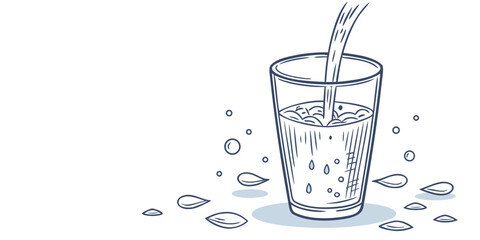 Pouring water into glass