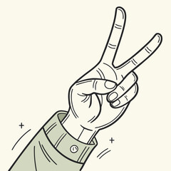 Hand making peace sign