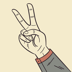 Person making a peace sign