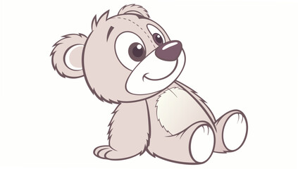 Happy cartoon bear sitting