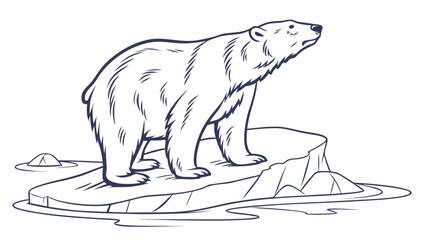 Polar bear on melting ice