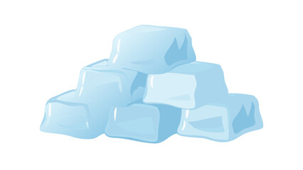 Stack of clear ice cubes