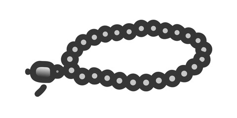 Black beaded bracelet with silver clasp