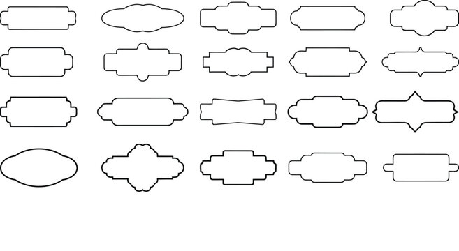 Collection of 25 unique speech bubble and frame shapes