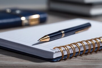 Fountain pen on notebook