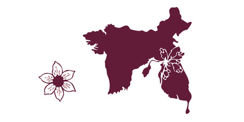 Bangladesh map with floral design © Icon Set