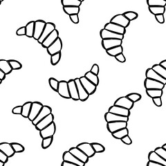 Croissant seamless pattern