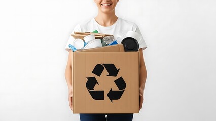Person Holding Recycling Box