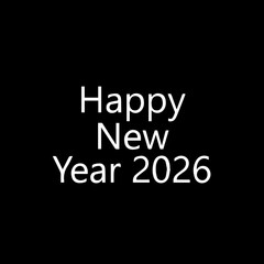 celebrate the arrival of 2026 with this minimalist happy new year greeting set against a sleek black background design