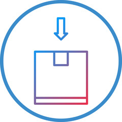 Cargo Box Line Icon Style