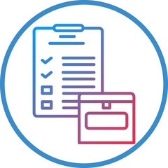 Parcels Checklist Line Icon Style