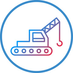 Crane Machine Line Icon Style
