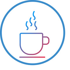 Coffee Cup line icon style