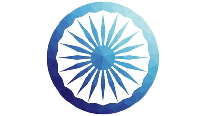 Abstract geometric sunburst logo polygonal low poly design element for branding and web applications isolated on white