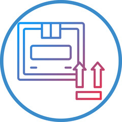Package Side Up Line Icon Style
