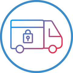 Locked Delivery Line Icon Style