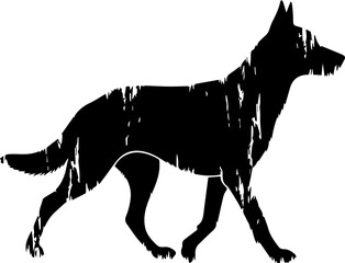 Striking dog silhouette with unique texture, perfect for pet-related businesses, animal rescue campaigns, or modern canine designs needing edgy character