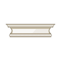 Ornamental baseboard molding profile presenting a detailed design element for interior decoration, architectural projects, and home renovation concepts © PikePicture