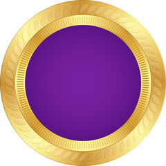 Purple and Gold Certificate Seal Badge
