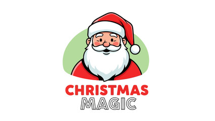 Festive illustration of Santa Claus with the words "Christmas Magic" below, evoking holiday cheer and wonder.