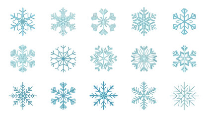 Snowflake Variety: A mesmerizing collection of unique snowflakes, showcasing the intricate beauty and diversity of winter's delicate ice crystals. 