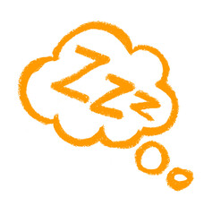 Zzz In Speech Bubble Dream Sleeping Resting Related Icon Crayon Chalk Drawing Vector
