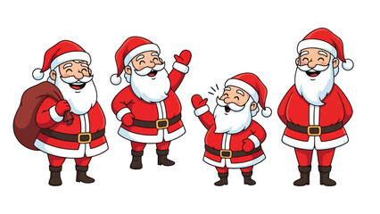 Fototapeta premium Santa Claus Cartoon Character Collection for Christmas Design and Festive Greetings