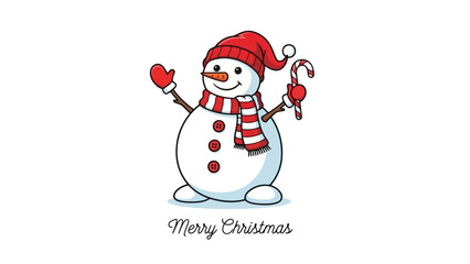 Festive Snowman A Charming Holiday Illustration for Christmas Celebrations