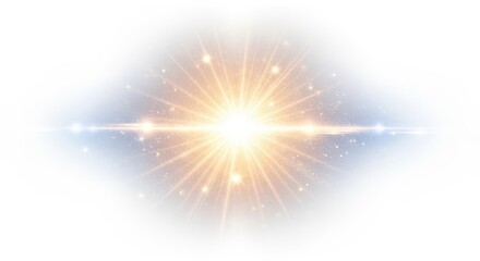 Bright yellow sun with a blue and white background