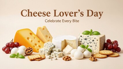 Cheese lover s day celebration with assorted cheese platter