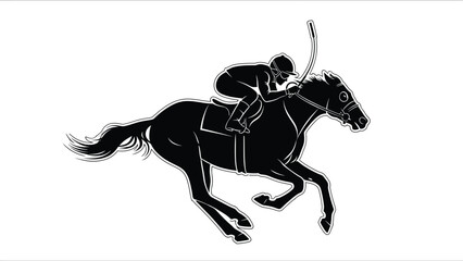 Silhouette of a horse and rider in dynamic motion a classic equestrian scene