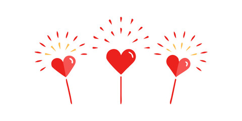 Celebratory hearts sparkler