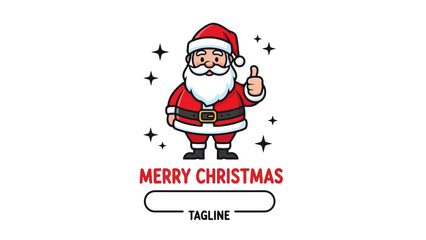 Cheerful Santa Claus Giving a Thumbs Up for a Merry Christmas Celebration with Tagline