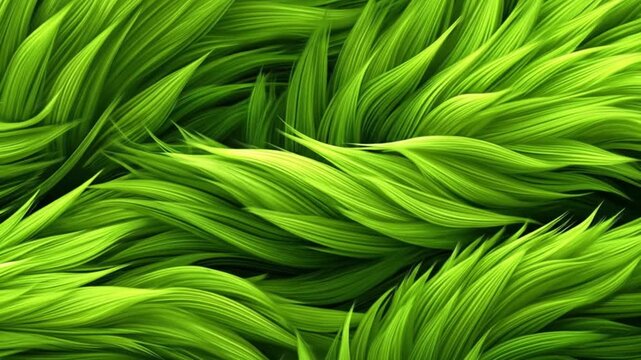 Abstract green foliage background decorative wavy leaf texture