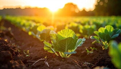 Cabbage Field Sunset.