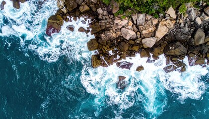 Rocky Coastline Waves.