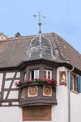 The so called stamp corner in Sankt Martin, the house was model for the 20  pfennig post stamp from 1948